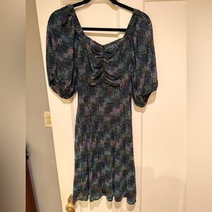 CAbi Elaine Smocked Puff Sleeve Dress